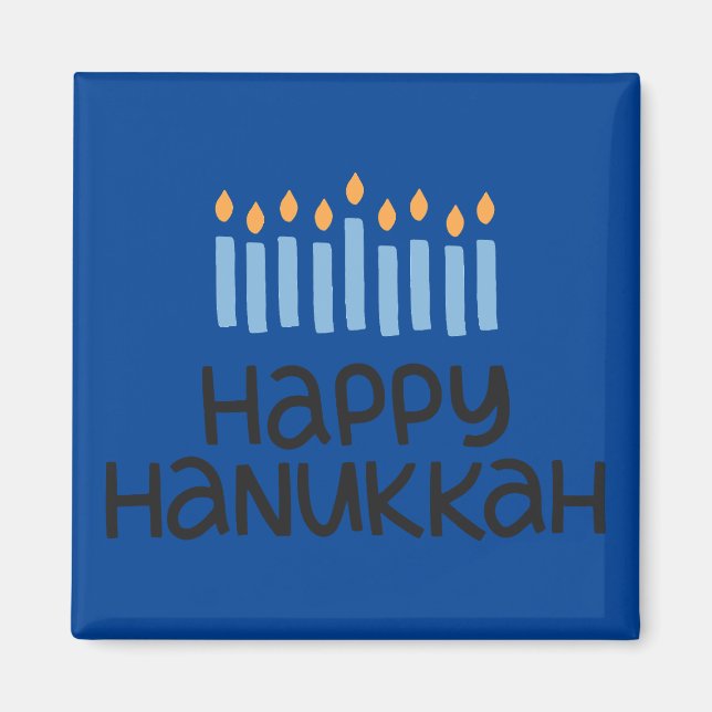 Imã Brincadeira feliz Hanukkah Square Magnet (Frente)