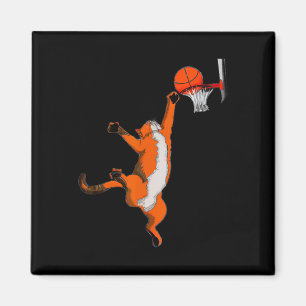 Imã Brincadeira Jogando Basquete Esporte Gato de Basqu