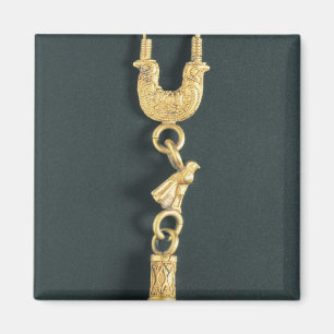 Imã Brinco Dourado com o pendente gota-dado forma no