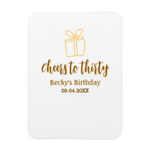 Ímã Brinde aos trinta presentes pastéis de aniversário