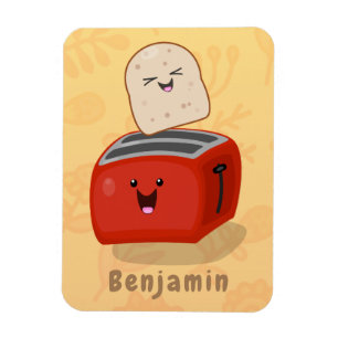 Ímã Brinde de kawaii e desenho animado em torradeira v