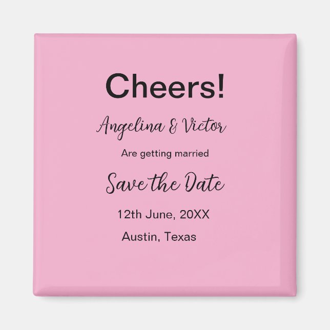 Imã Brindes salvam a data simples minimalista moderno  (Frente)