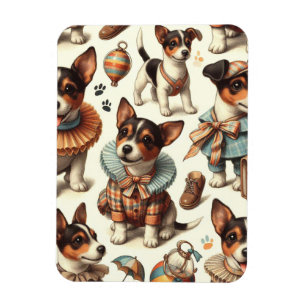 Ímã Brinquedo de folha branca Fox Terrier sem costura