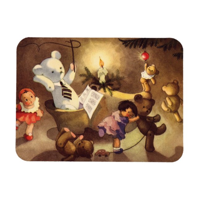 Ímã Brinquedos de Natal Antigos, Bonecas Dançantes, Ur (Horizontal)