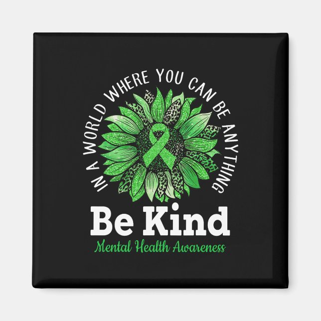 Imã Brisa Verde Brisa Sunflower Mental Health Awarenes (Frente)