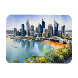 Ímã Brisbane watercolor art