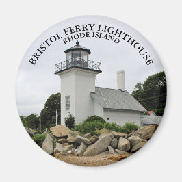 Imã Bristol Ferry Lighthouse Rhode Island Round Magnet