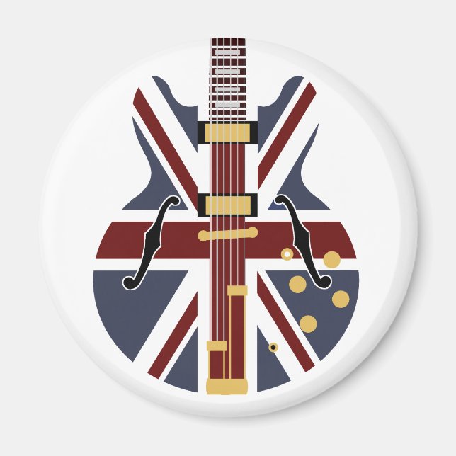 Imã Brit Pop Mod Union Jack Guitar (Frente)