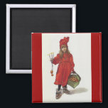 Imã Brita (Iduna) com velas e cesto de maçã<br><div class="desc">Menina de vestido vermelho e felpudo que carregar um cesto de maçãs e três velas. Carl Larsson,  pintor sueco.</div>