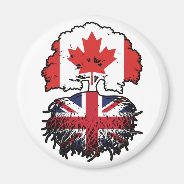 Imã British Canada Tree Roots Flag (Frente)
