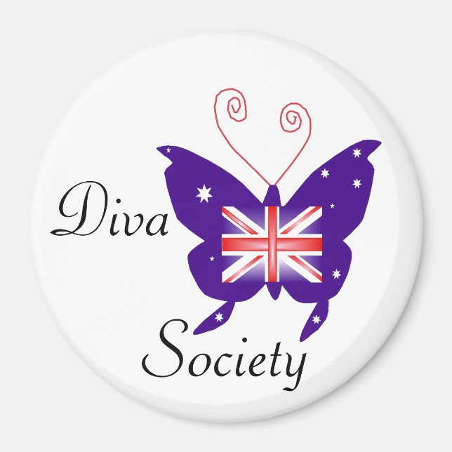 Imã British Diva Butterfly Society (Frente)