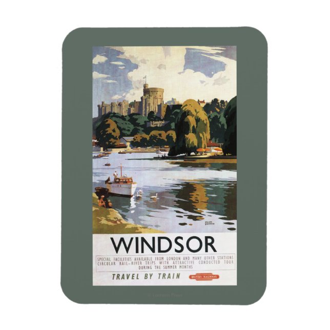 Ímã British Railways Windsor Castle Thames Poster (Vertical)