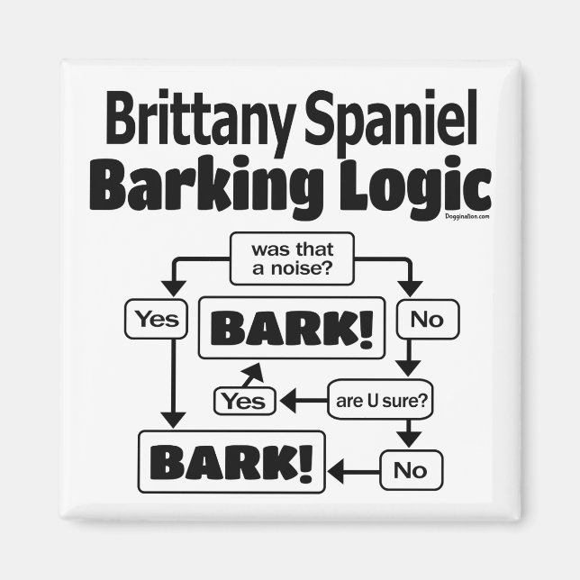 Imã Brittany Spaniel Barking Logic (Frente)