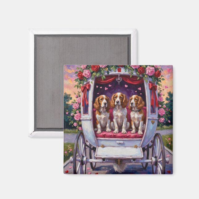 Imã Brittany Spaniel Dog Valentine's Day  (Front/Back)