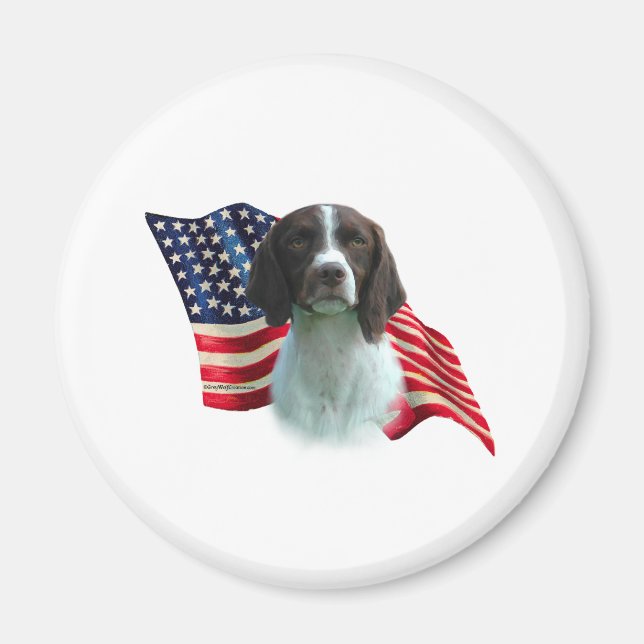 Imã Brittany Spaniel Flag (Frente)