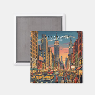 Imã Broadway Nova York Viagem Arte Vintage