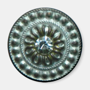 Imã Broche de prata antigo com gema