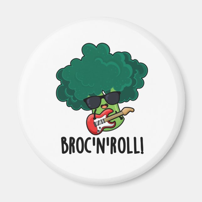Imã Brock E Roll Funny Veggie Broccoli Pun (Frente)