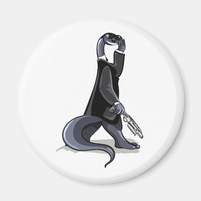 Imã Brontossauro Vestido Como Filme. (Frente)