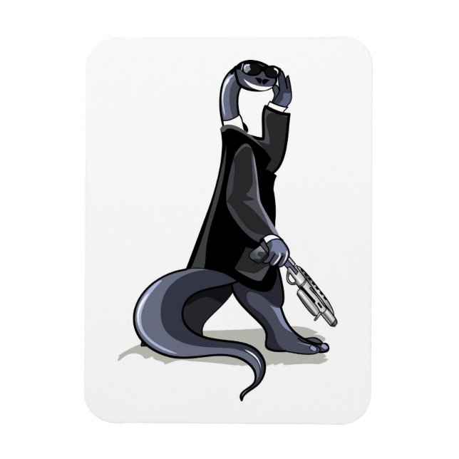 Ímã Brontossauro Vestido Como Filme. (Vertical)