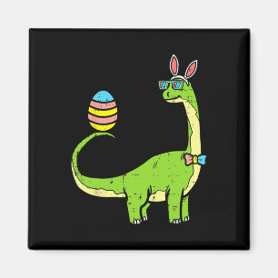 Imã Brontossaurus Bunny Ears Páscoa Dia do Ovo Dinossa