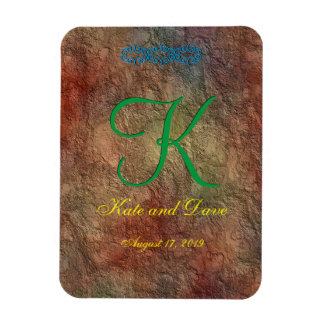 Ímã Bronze Red Texture Wedding