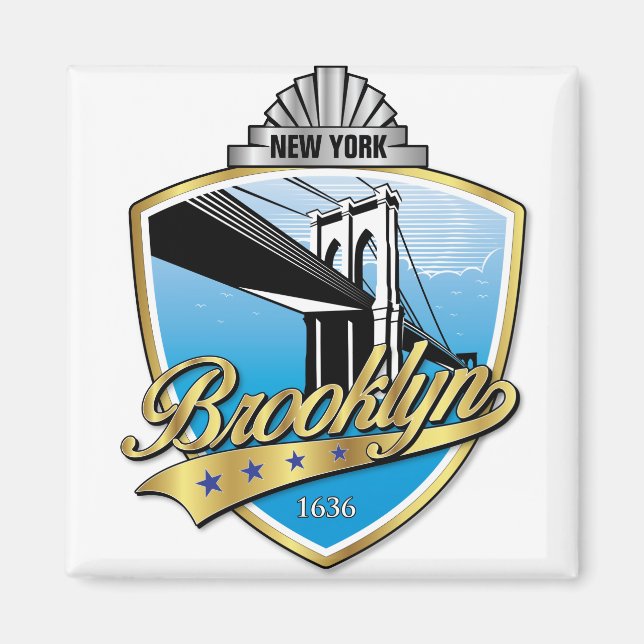 Imã Brooklyn Design Ouro (Frente)