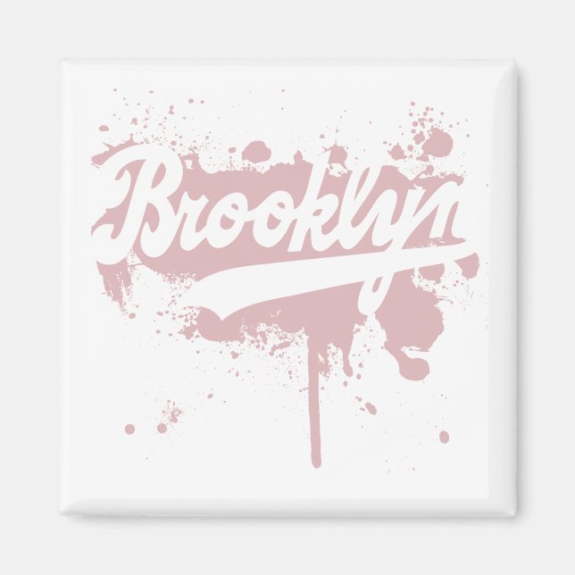Imã Brooklyn pintado com ímã rosa (Frente)