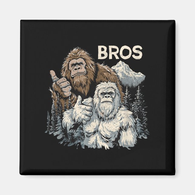 Imã Bros Bigfoot E Irmãos Yeti Sasquatch Awe (Frente)