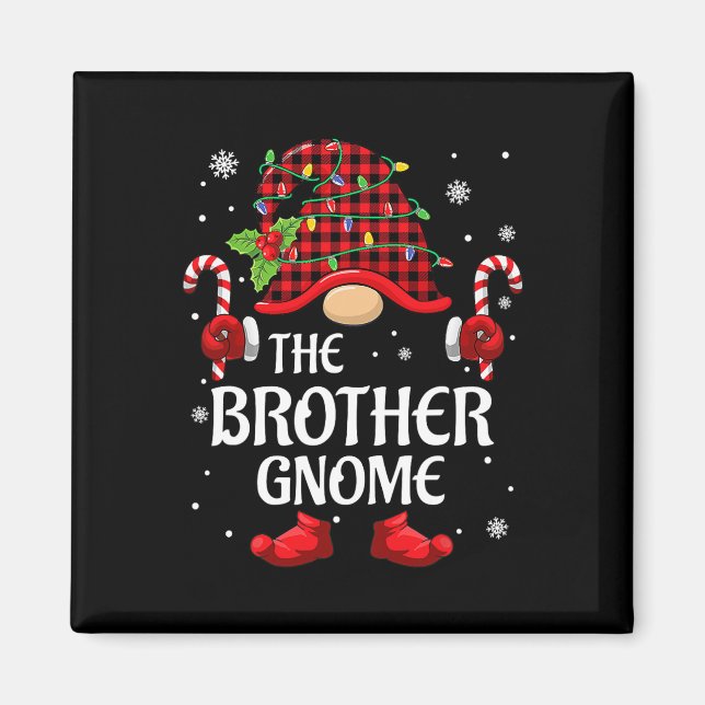 Imã Brother Gnome Matching Christmas Pjs For Family  (Frente)