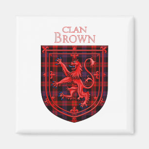 Imã Brown Tartan Scottish Xadrez Lion Rampant