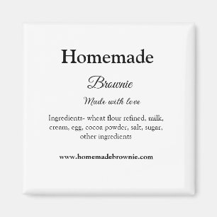 Imã Brownie caseiro feito com amor adicionar texto sit