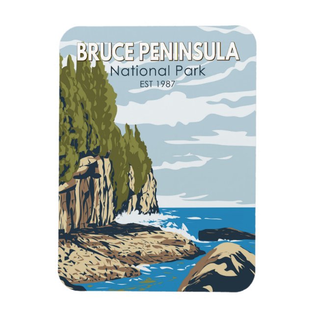 Ímã Bruce Peninsula National Park Canadá Viagem Art (Vertical)