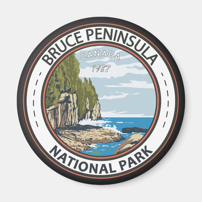Imã Bruce Peninsula National Park Canada Vintage Crach (Frente)