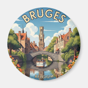 Imã Bruges Bélgica Lembrança Viagem Vintage