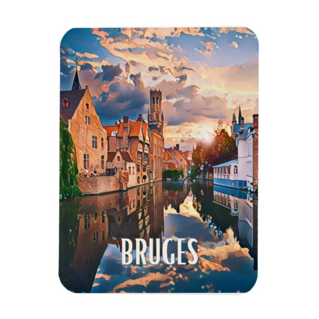 Ímã Bruges Belgique Photo Vintage (Vertical)