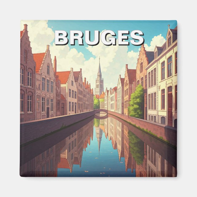 Imã Bruges Belgium Viagem Souvenir (Frente)