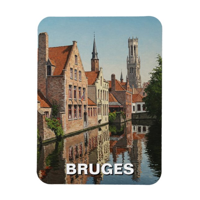 Ímã Bruges Belgium Viagem Souvenir Vintage (Vertical)