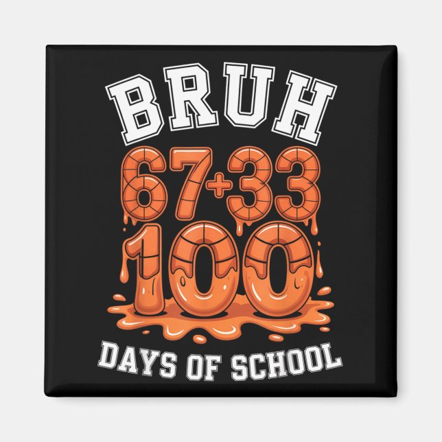 Imã Bruh 67+33 100 dias de escola meme de matemática d (Frente)