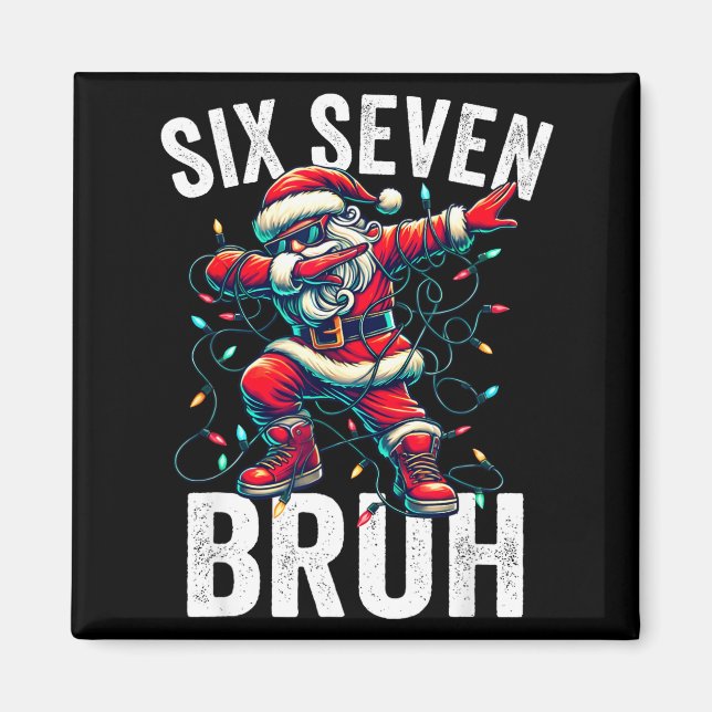 Imã Bruh 67 Six Seven Santa Dabbing Christmas Meme Boy (Frente)
