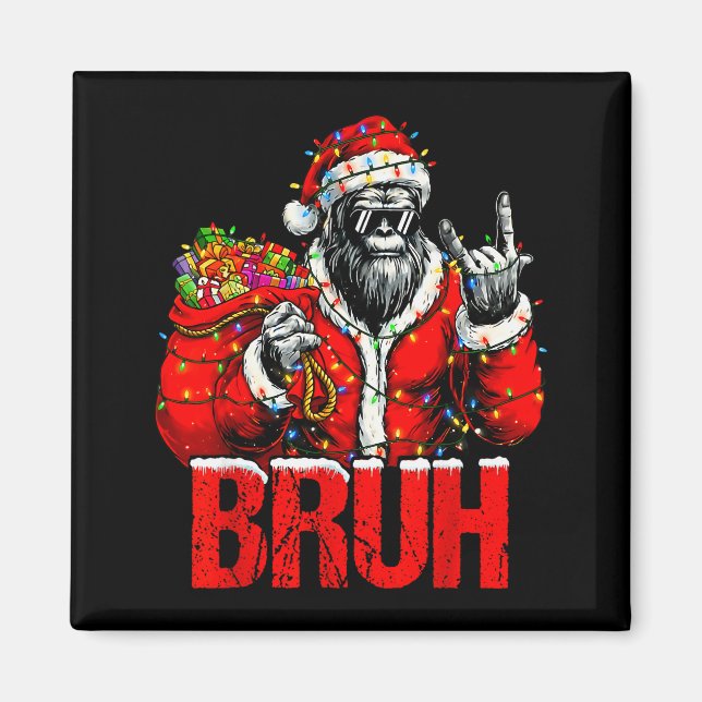 Imã Bruh Bigfoot Christmas Funny Sasquatch Xmas For Me (Frente)