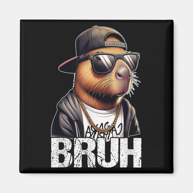 Imã Bruh Capybara Sungles Boys Mens Funny Capybara Lov (Frente)