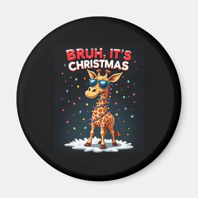 Imã Bruh É a Girafa de Natal Engraçada Dabbing Long Sl (Frente)