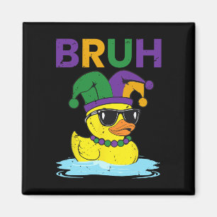 Imã Bruh Funny Duck Mardi Gras Rubber Duck Com Jester