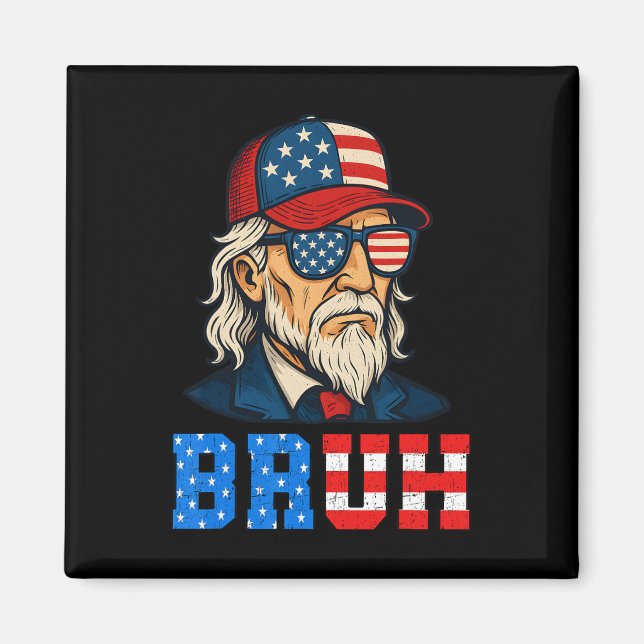 Imã Bruh Funny Patriótico Tio Sam 4 De Julho (Frente)