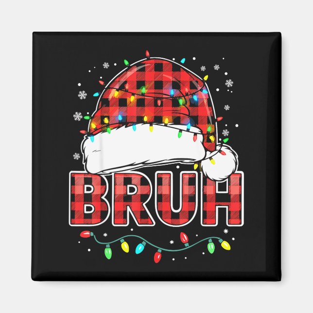Imã Bruh Funny Santa Hat Lights Christmas  (Frente)
