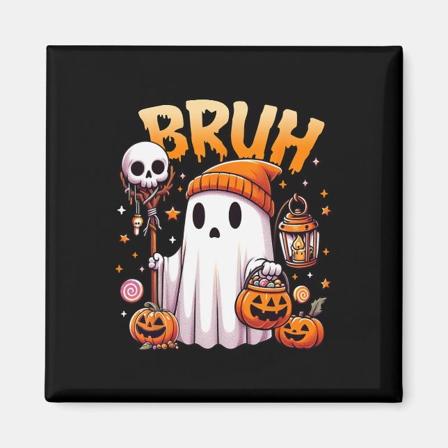 Imã Bruh Ghost Halloween - Truque De Fantasma Ou De Tr (Frente)