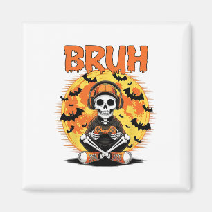 Imã Bruh Halloween Boys Kids Gamer Mens Skeleton Vídeo