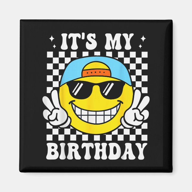 Imã Bruh It's My Birthday Peace Sign Smile Birthday Fo (Frente)