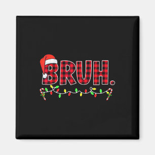 Imã Bruh Natal Engraçado Xadrez Vermelho Adolescentes